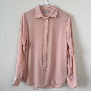 Everlane Women’s 100% Silk Blouse Sz 2 Button Down Shirt Blush Pink Quiet Luxury